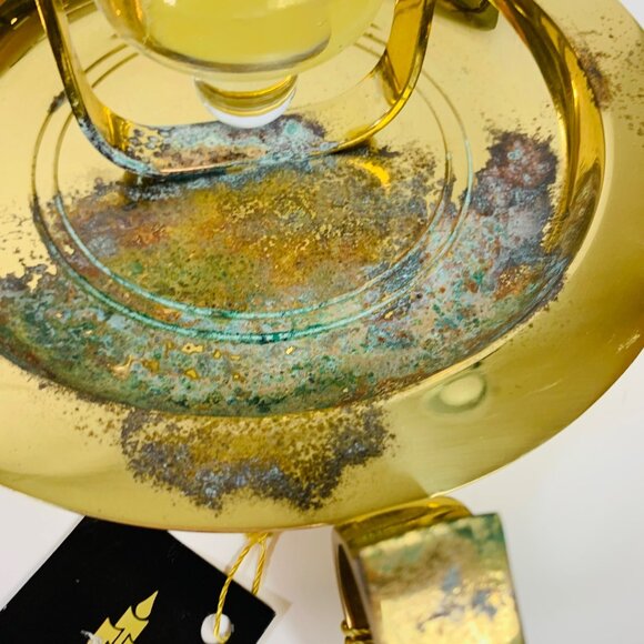 Partylite Brass Gimbal Candle Holder Nautical Patina Wall Sconce Table Bell READ - Picture 15 of 16